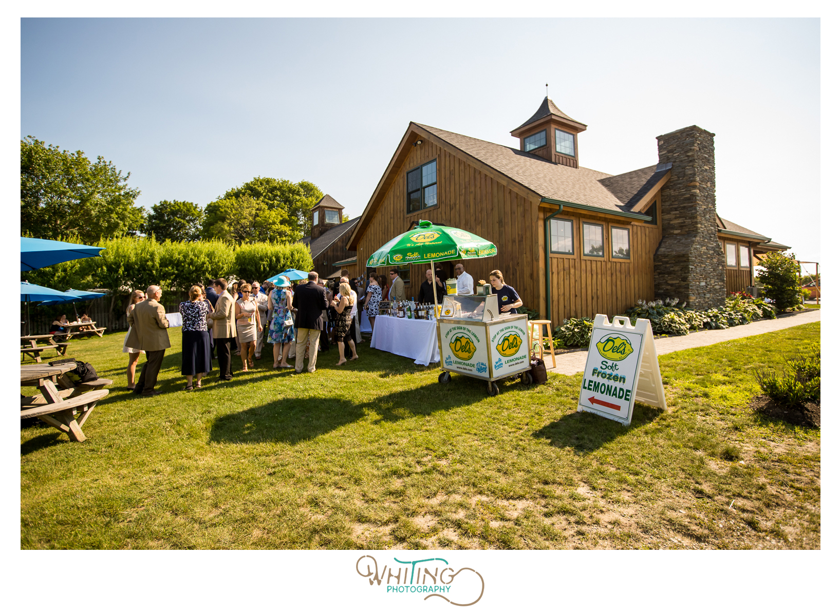 Del's Frozen lemonade cocktail hour barn | Whiting Photographer | Rhode Island Wedding Photographer