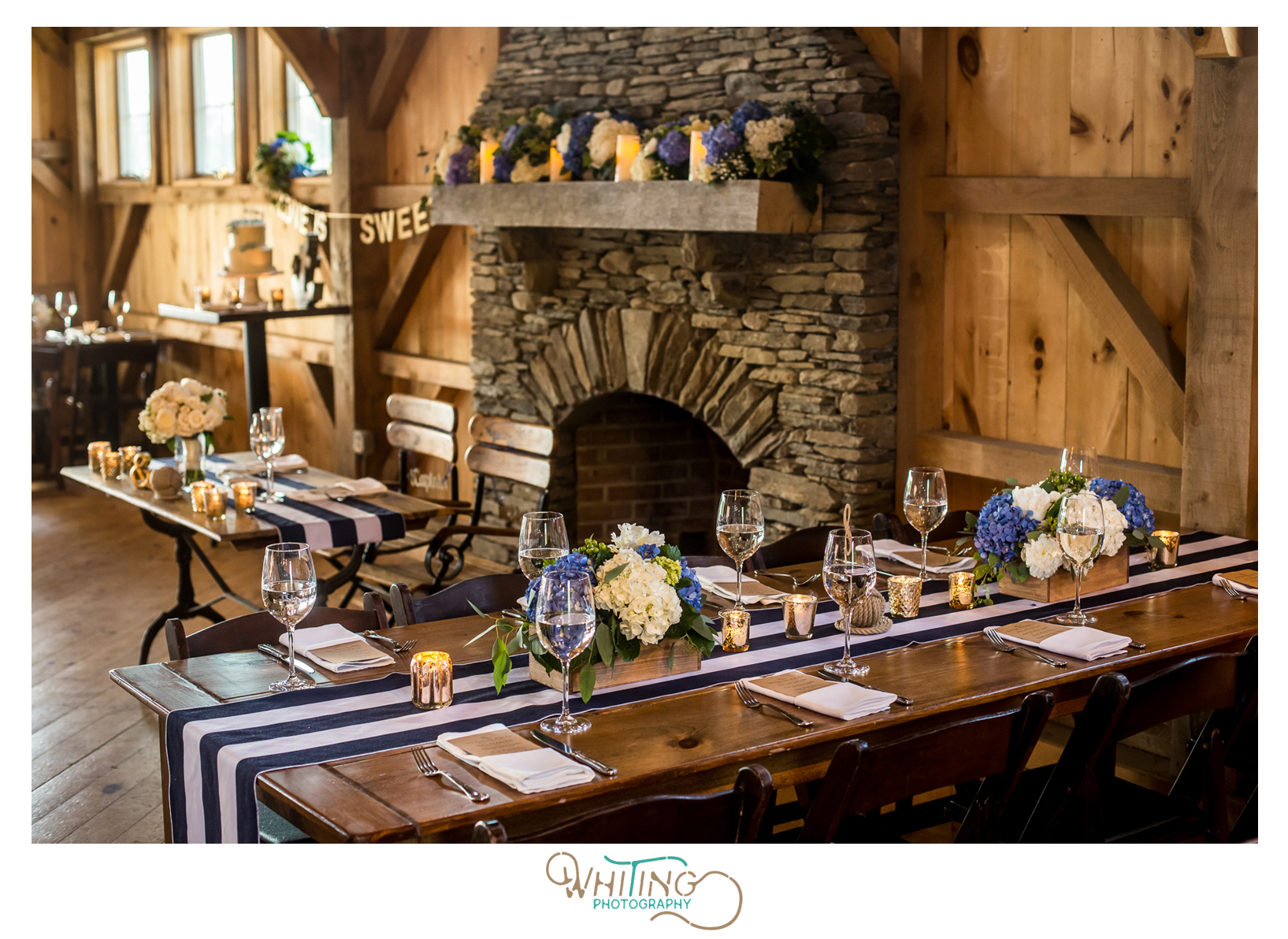 nautical decor in barn | Whiting Photographer | Rhode Island Wedding Photographer