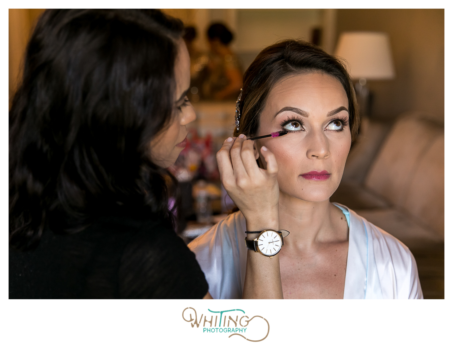 GARINEH ASHJIAN of Glamour Cosmetics applying makeup to a bride at the Fairmont Copley Plaza Boston