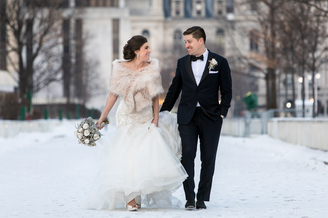 beautiful winter wedding photo at Albany empire plaza