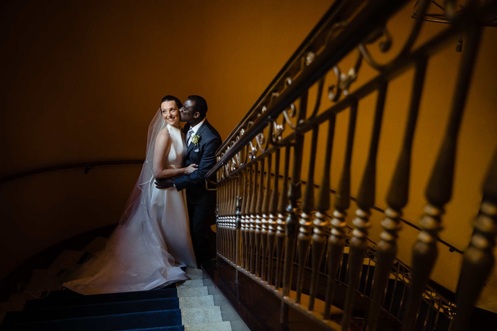 Kimpton Marlowe Cambridge Wedding inside staircase photos