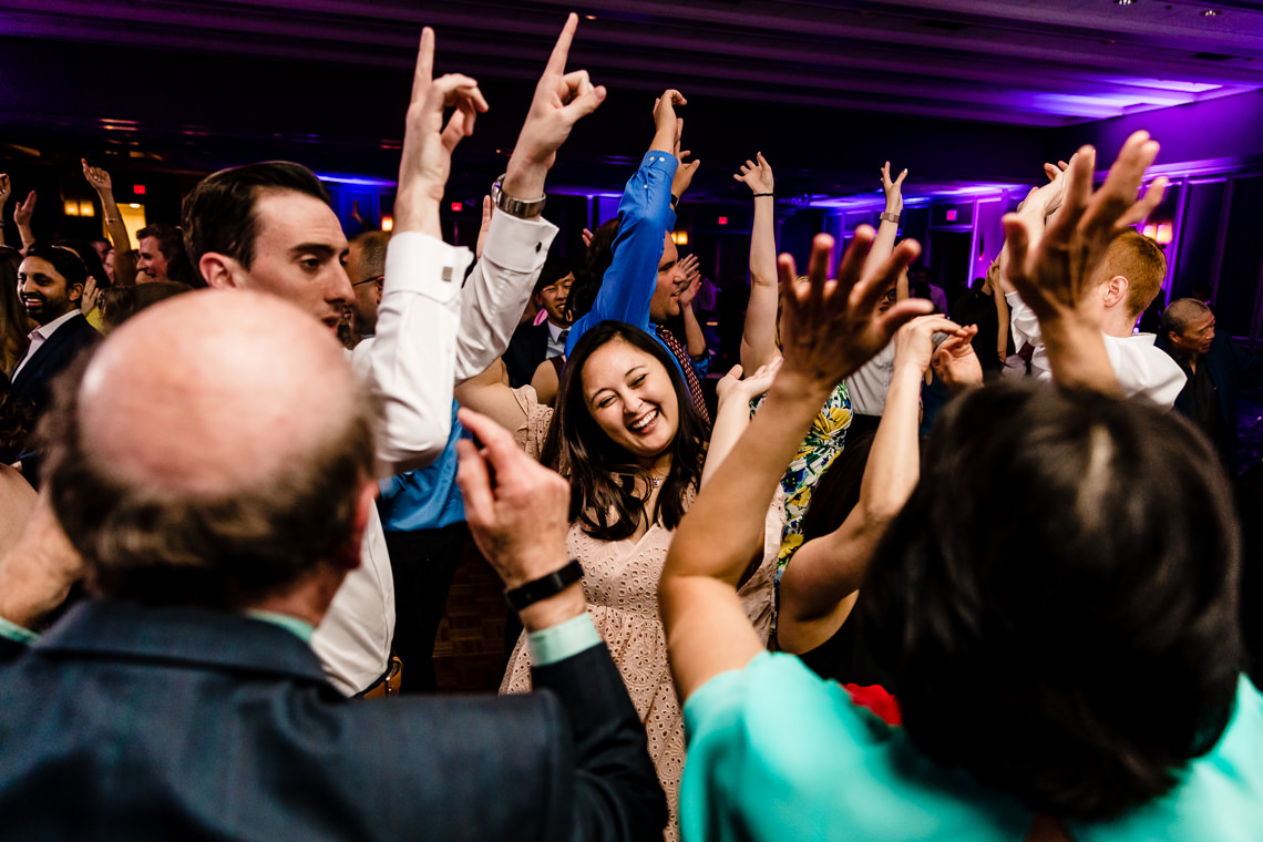 Newton Marriott wedding reception dance floor