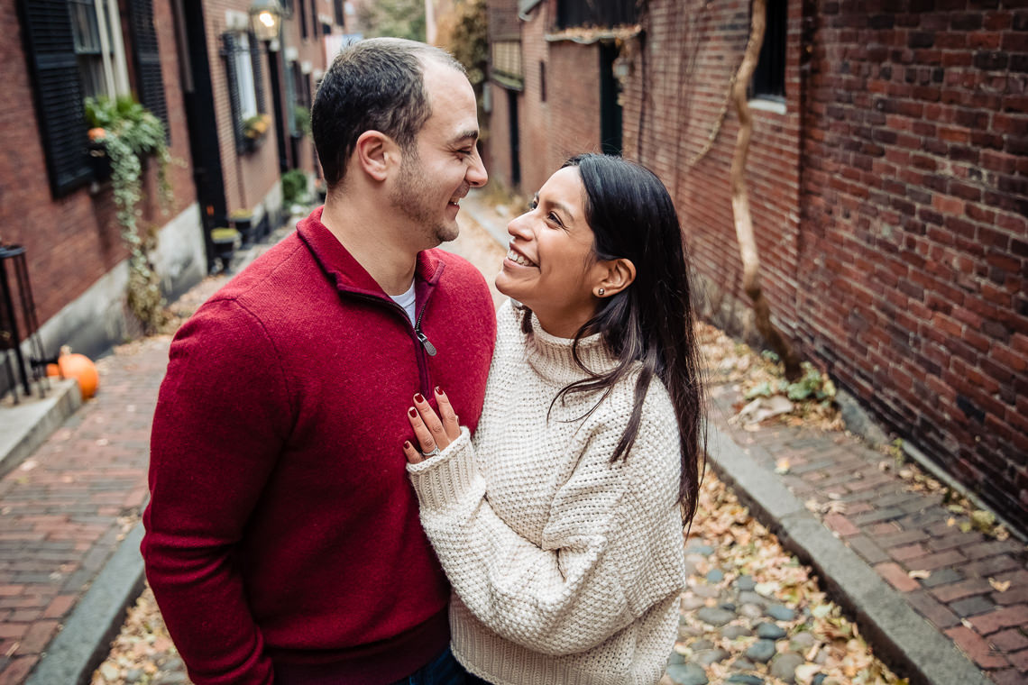 A Snowy Winter Engagement Session in Beacon Hill, Boston