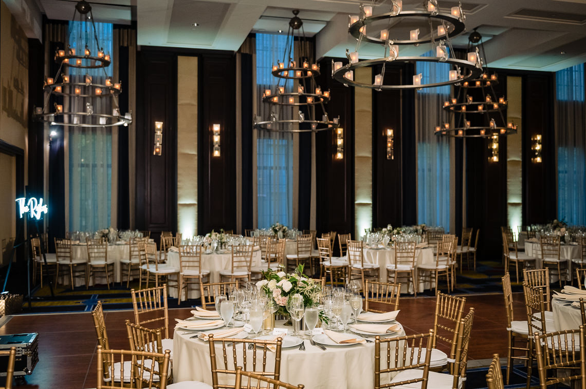 Wedding Reception in the Liberty Ballroom at the Liberty Hotel in Boston